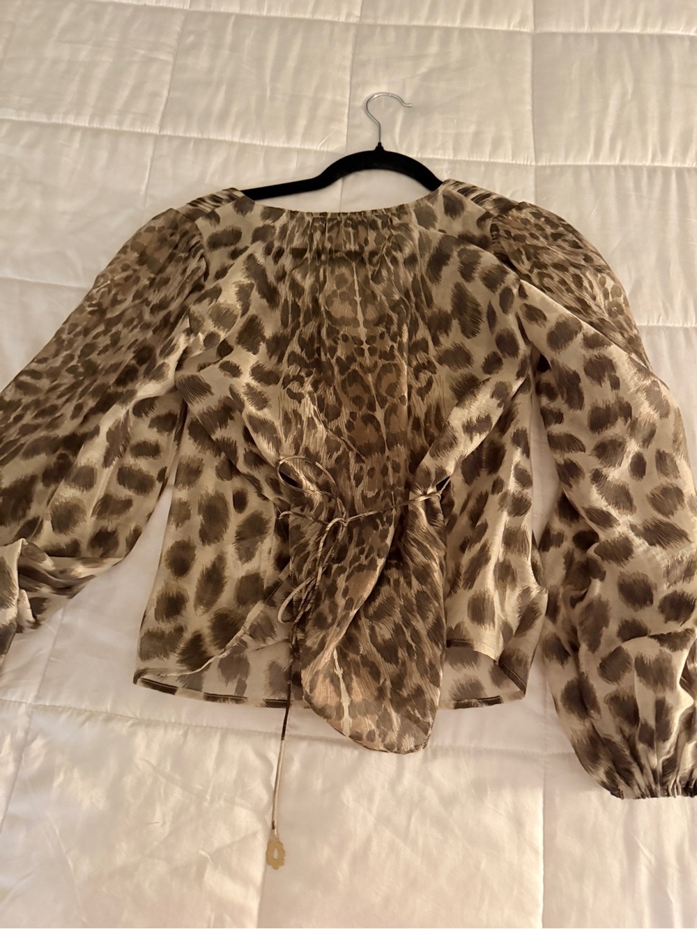 Sea Claude Leopard-Print Blouse in Cream and Brown XXS